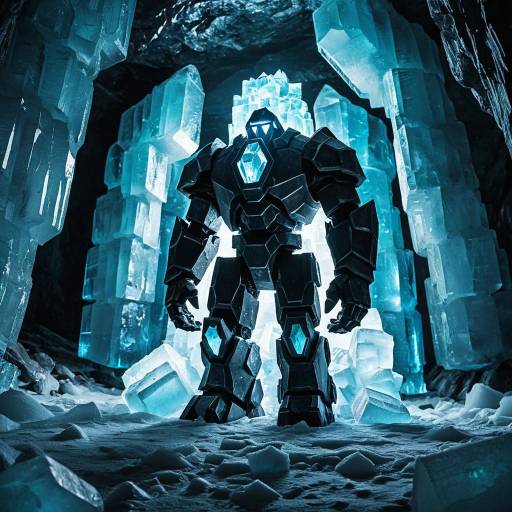 Frozen Ice Golem in Crystal Cavern