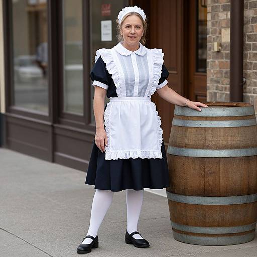 Woman in Granny Costume Outdoors