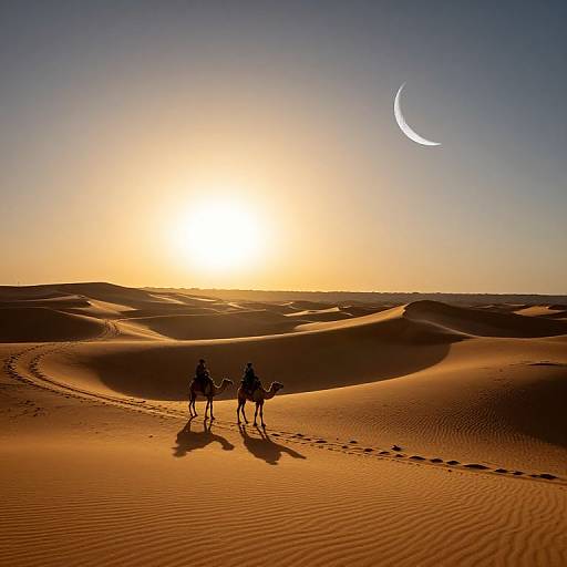 Golden Eclipse Over Desert Journey