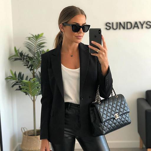 Stylish Woman Taking Mirror Selfie