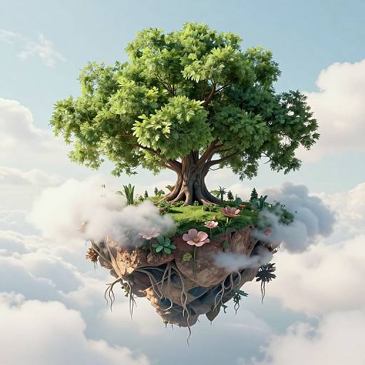 Surreal Floating Island Landscape