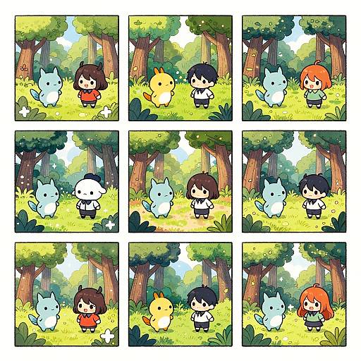 Whimsical Chibi Fantasy in Japanese Comic Style