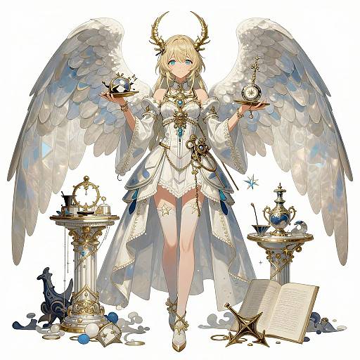 Celestial Anime Angel with Wings