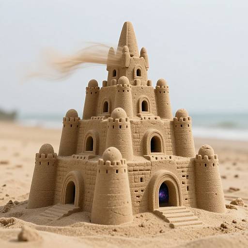 Wind-Sculpted Sandcastle with Galaxies