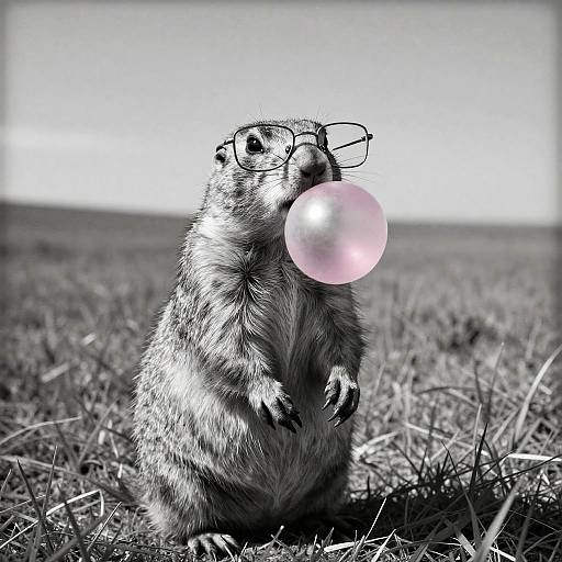 Tintype Prairie Dog with Bubblegum