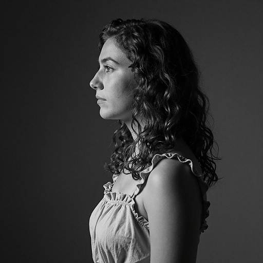 Black and White Woman Profile Portrait