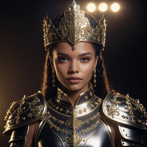 Elegant Queen in Luxury Valentino Armor