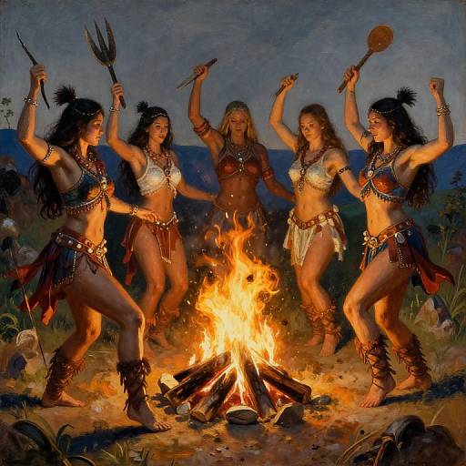 Barbarian Queens Dancing by Fire