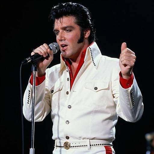 Elvis Presley in Stylish Performance Pose