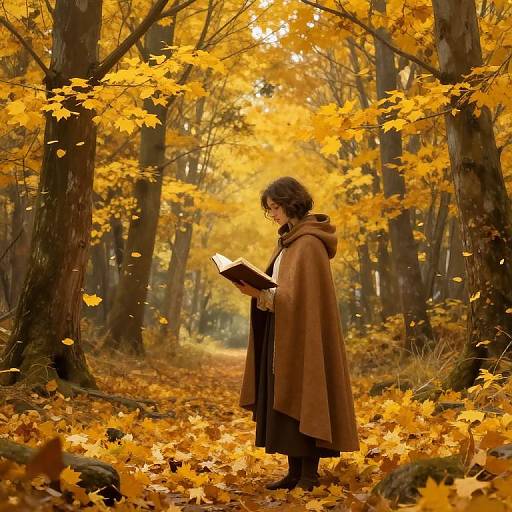 Autumn Forest Reader in Digital Art