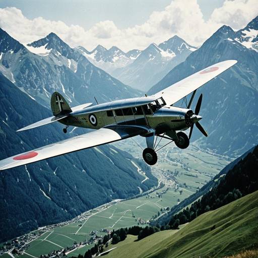 De Havilland Dragon Rapide flying over the Alps