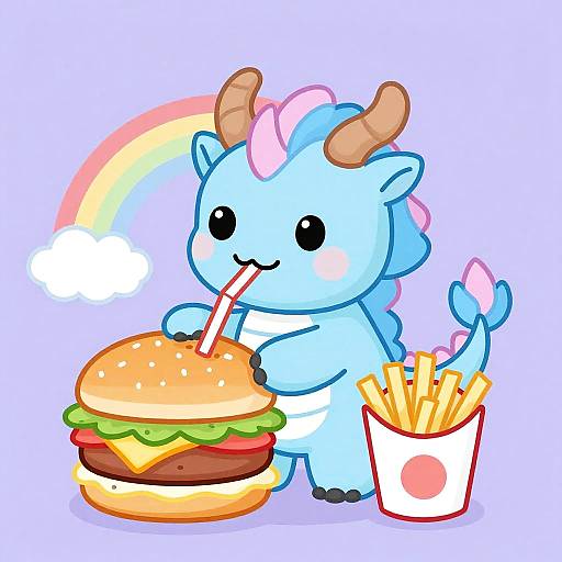 Cerulean One-Horn Dragon Snack Time