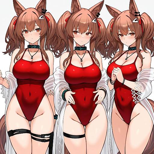 Illustration of Angelina (summer flower) (arknights), arknights in the style of Ganesagi