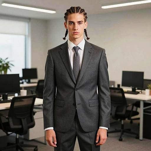 Male Model with Two-Strand Braids