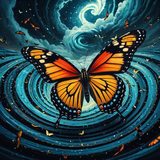 Majestic Butterfly in Chaotic Tornado Scene