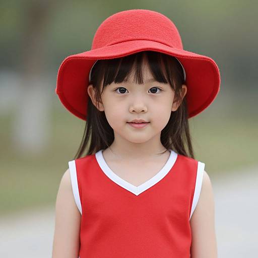 Close-Up of Girl in Red Cheer Costume