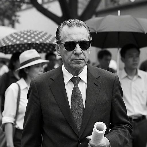 Serious Man in Urban Black and White