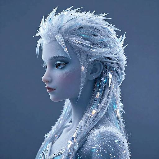 Futuristic Frozen Ice Haircut