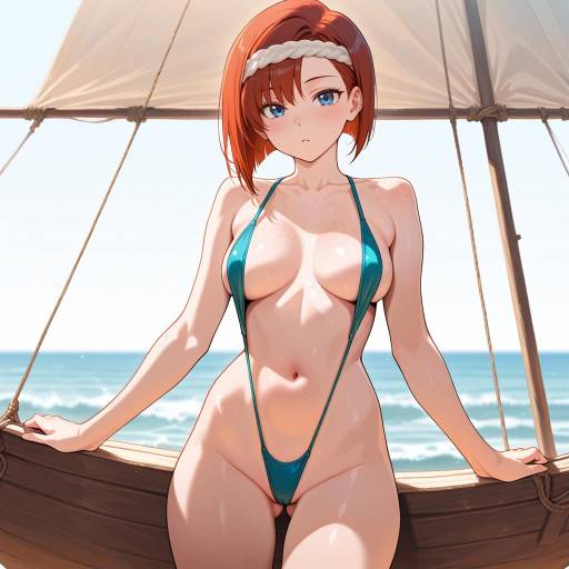 Girl in Slingshot Swimsuit on Boat Girl in Slingshot Swimsuit on Boat