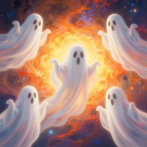 Ethereal Ghosts in Cosmic Dreamscape