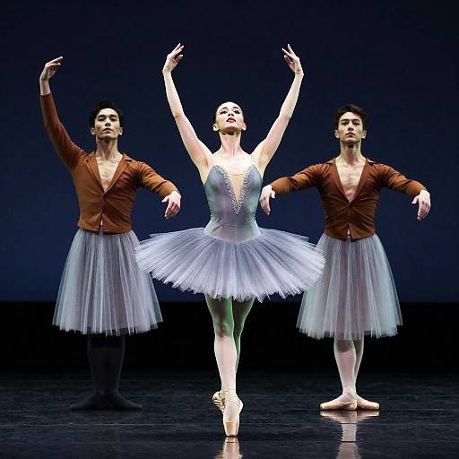 Dynamic Ballet Performance with Three Dancers