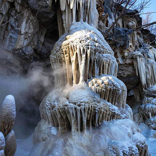 Frosted Limestone Cavern Scene