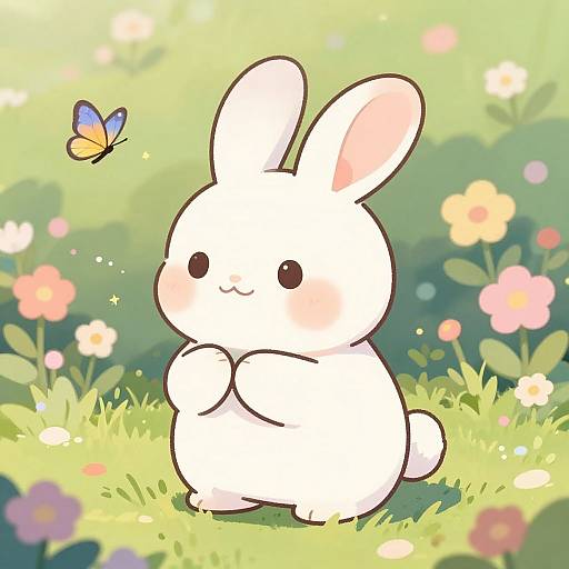 Bunny Zero Two in Whimsical Garden