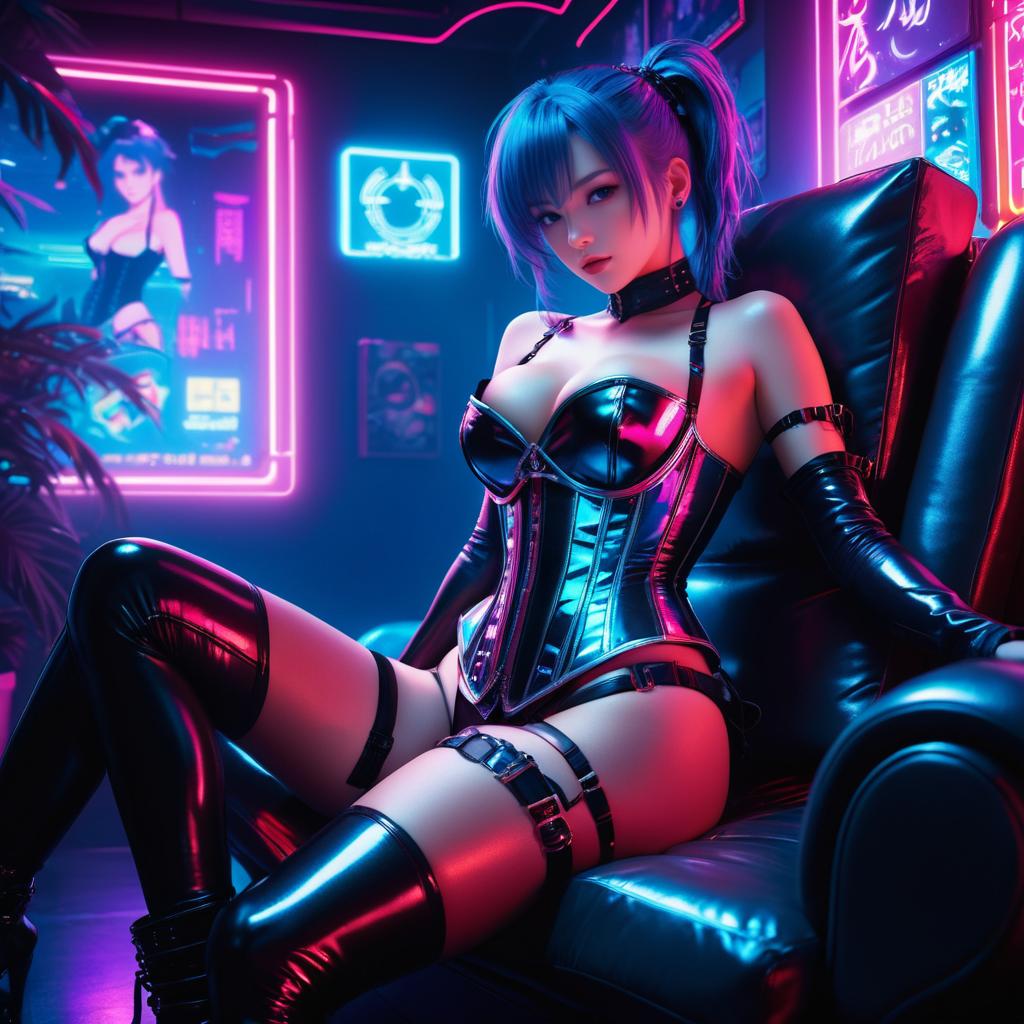 Ecchi Space Pirate Captain in Neon Glow