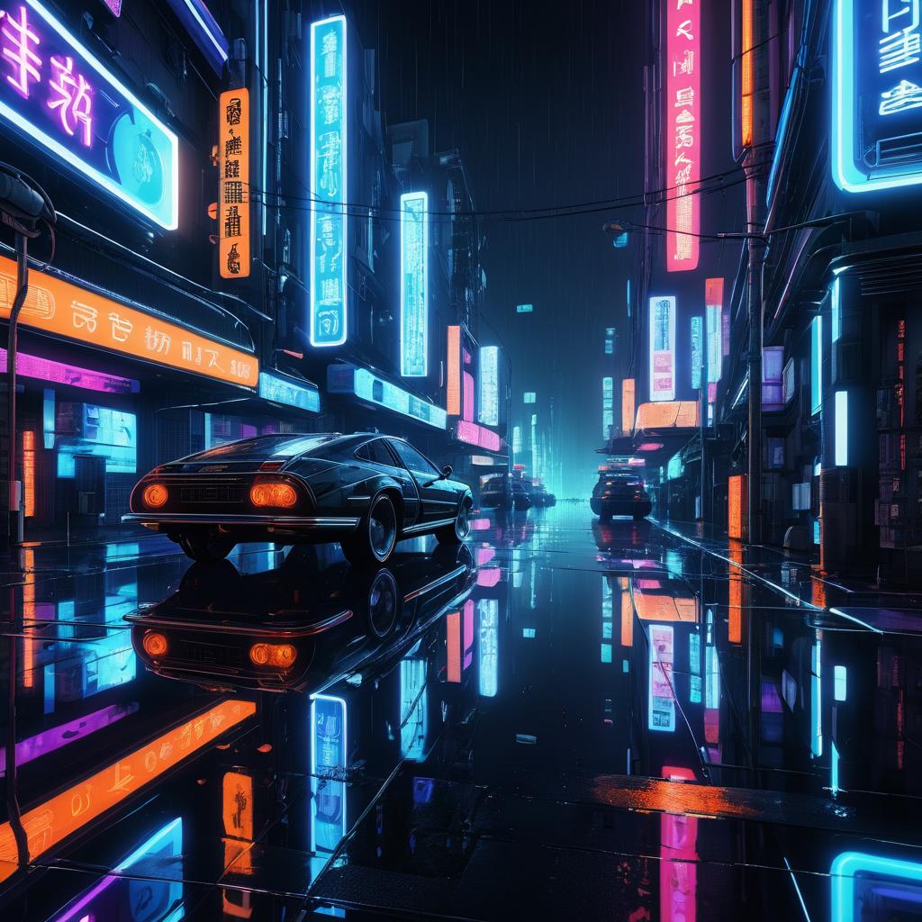 Futuristic Cityscape Night in Neon