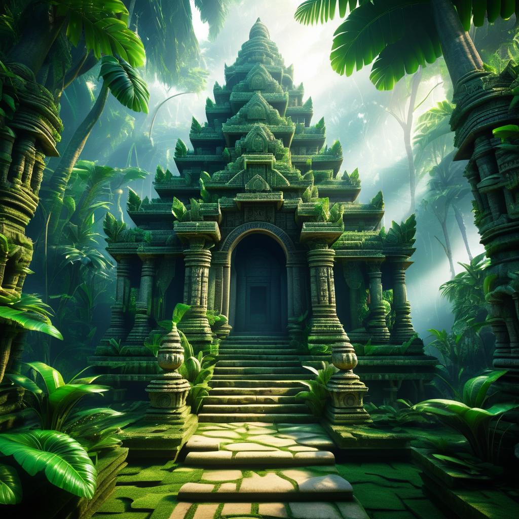 Mystical Jungle with Ancient Temple