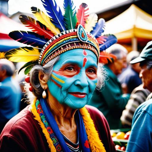 Vibrant Elderly Woman at Farmers Market