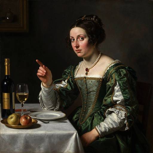 Envious Renaissance Lady in Chiaroscuro