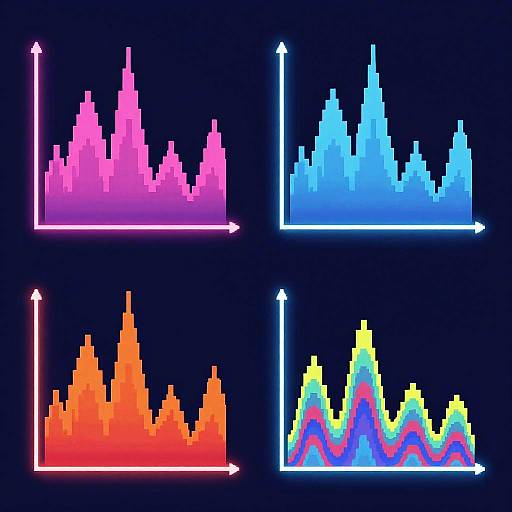 Neon Retro Pixelated Graphs