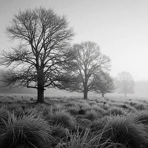 Frosted Moor in Film Noir Dawn