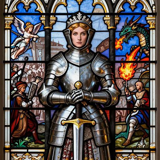 Female Knight in Stained Glass Armor