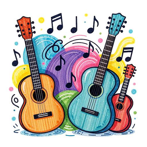 Surreal Vibrant Music Illustration