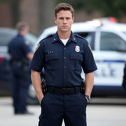 Realistic Male in Police Uniform