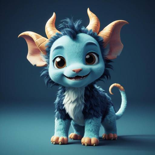 Pixar-Style Baby Chimera 3D Render