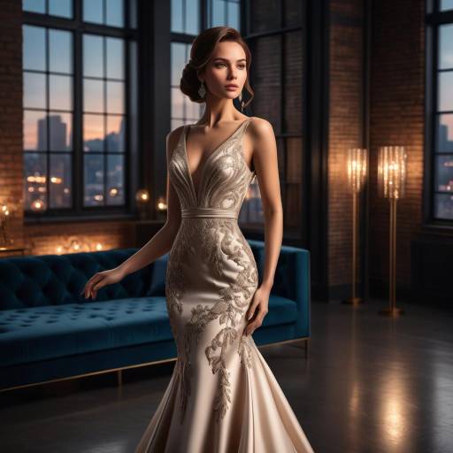 Elegant Woman in Chic Loft Setting