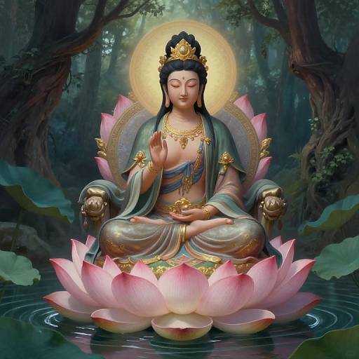 Serene Goddess on Lotus Throne