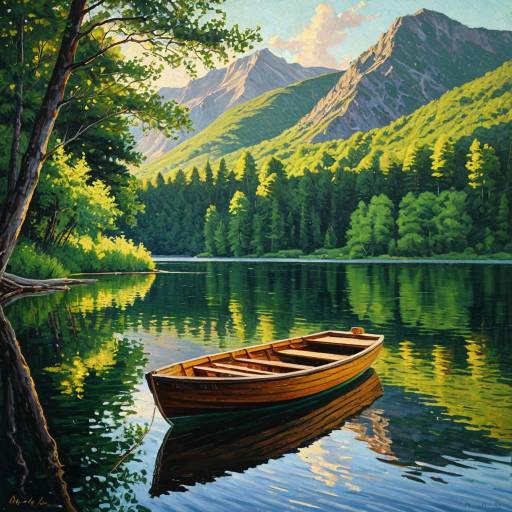 Tranquil Mountain Lake at Golden Hour Tranquil Mountain Lake at Golden Hour