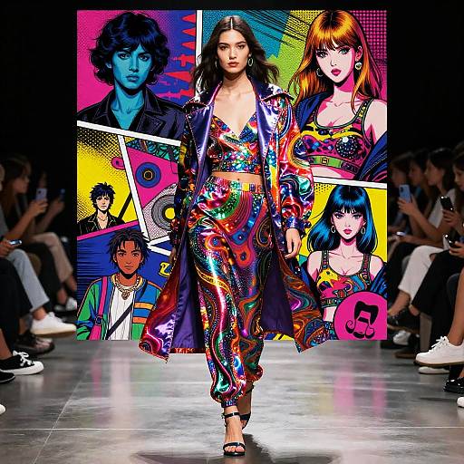 Vivid Jewel-Toned Pop-Art Runway