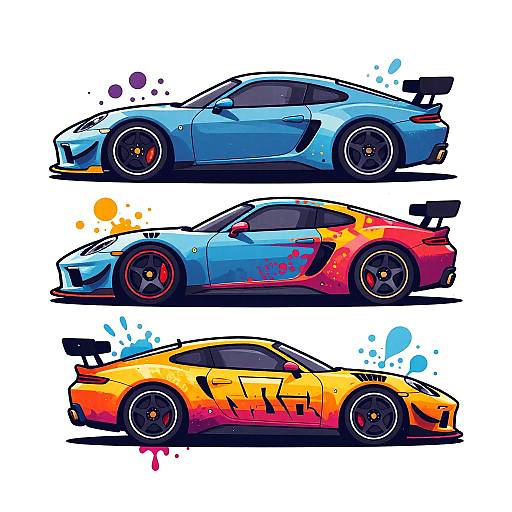 Colorful Race Car Graffiti Art