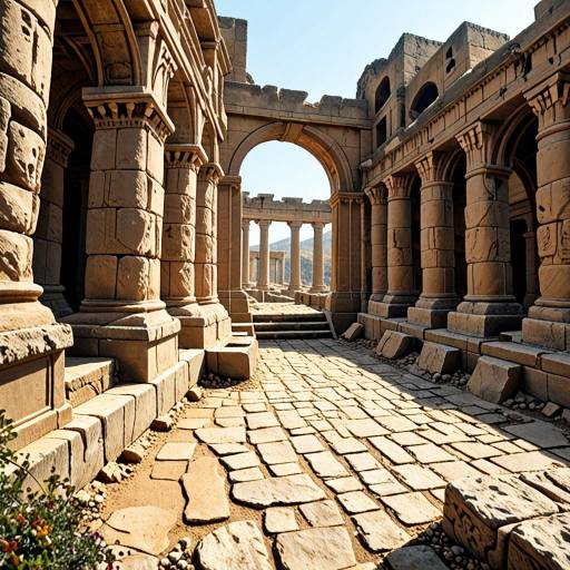 Ancient Ruins in De Chirico Style