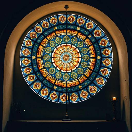 Stained Glass Mandala in Religious Room