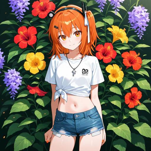 Vibrant Cowboy Girl with Floral Touch