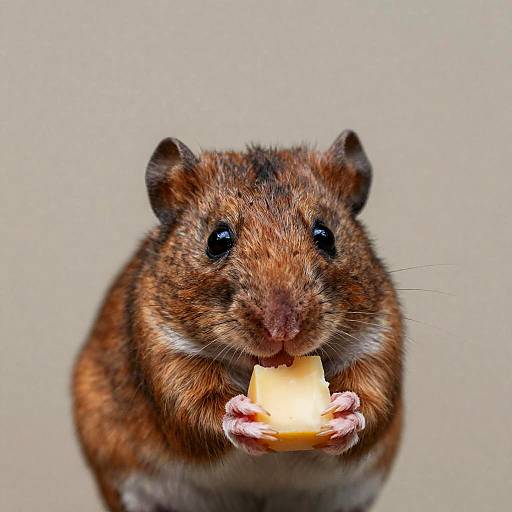 Tawny Field Mouse Holding Cheese Portrait
