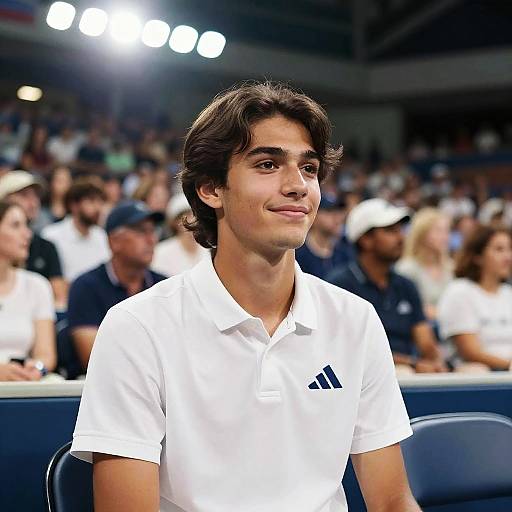 Young Man at Tennis Stadium