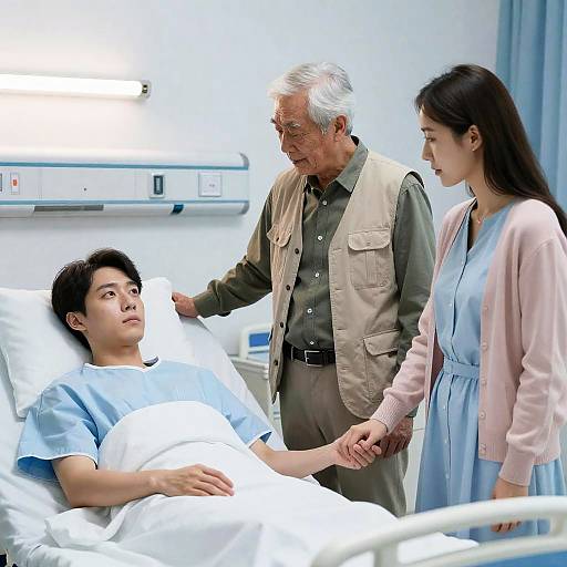 Emotional Hospital Scene with Family Support