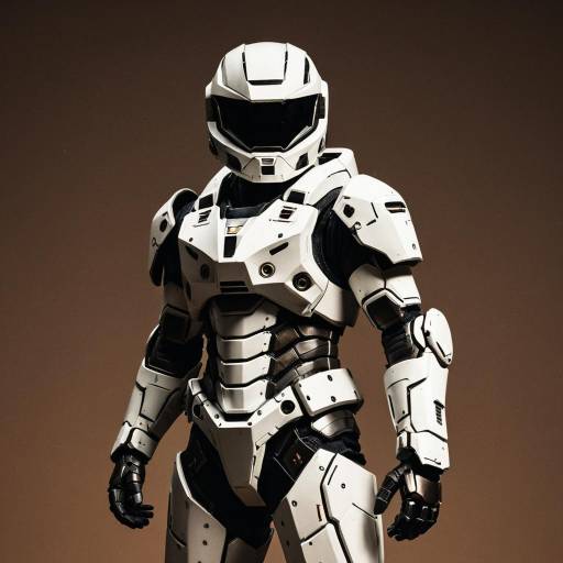 Futuristic White Armored Robot